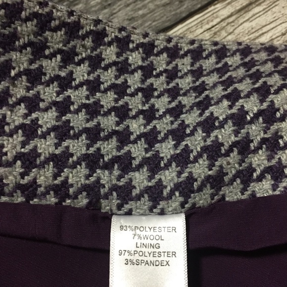 Gibson Houndstooth Plaid Blazer Women’s XS Gray Purple No Show Button - Picture 10 of 10